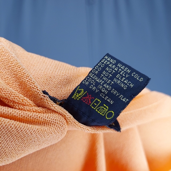 Sydney Easton Empire Knit Top Medium Square Neck Short Sleeve Orange Textured - Picture 9 of 14